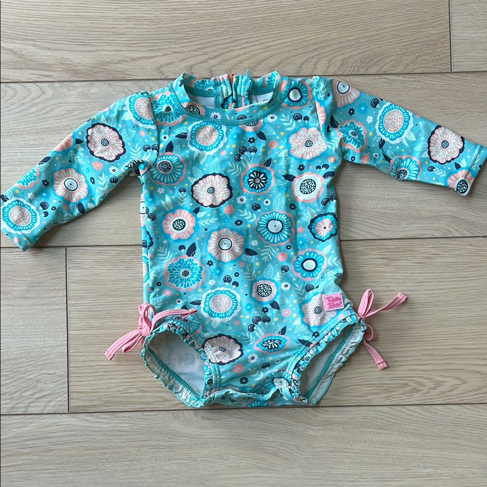 Floral Long Sleeve Kids Swimwear